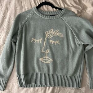 Mint Green Graphic Sweater